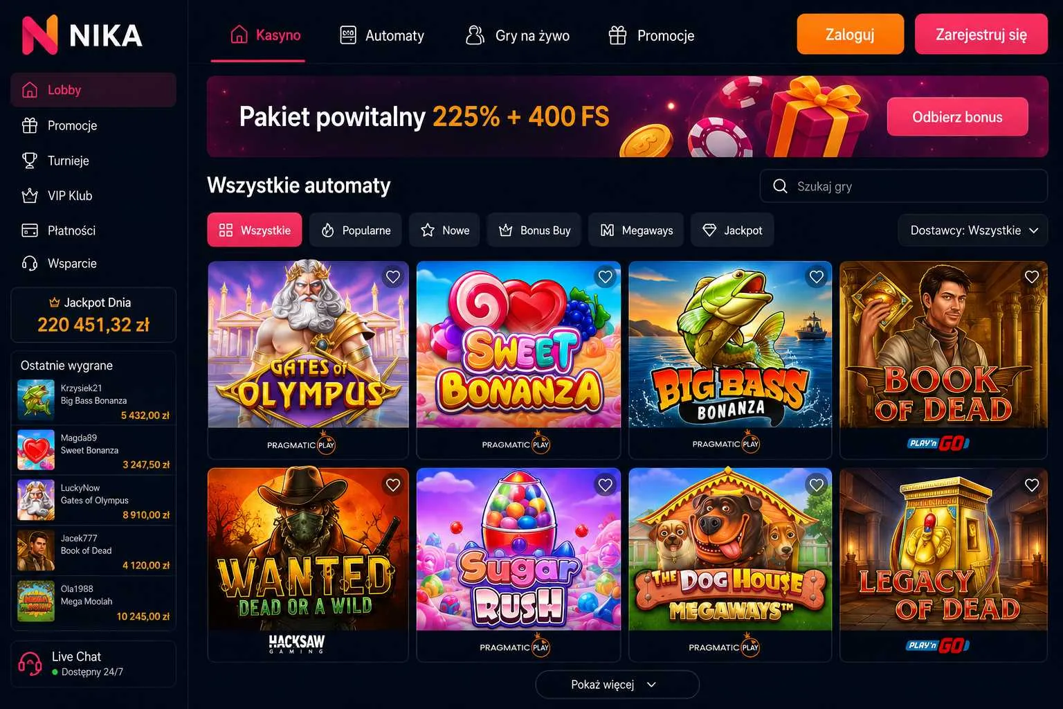 Kasyno online automaty i gry kasynowe od najlepszych producentów 2026